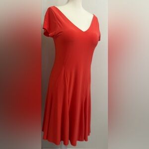 Lauren Sz Med Coral Orange Dropwaist Maxi Dress Ralph Lauren - Effortless HOT
